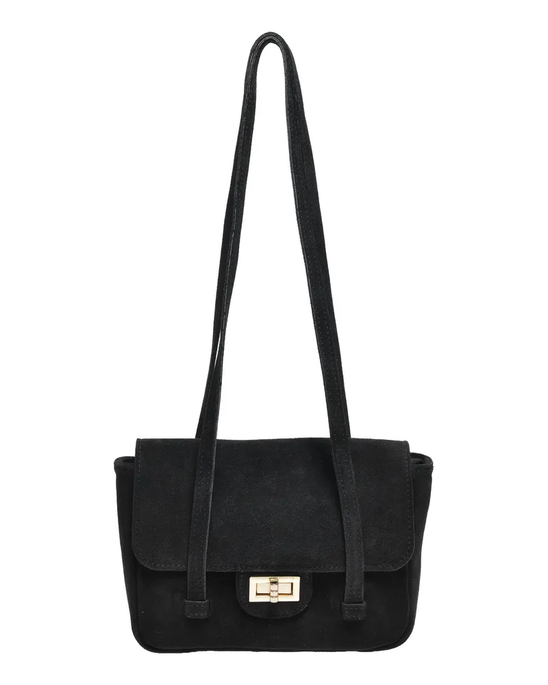 Anna Luchini Schwarz Rindsledertasche Schwarz