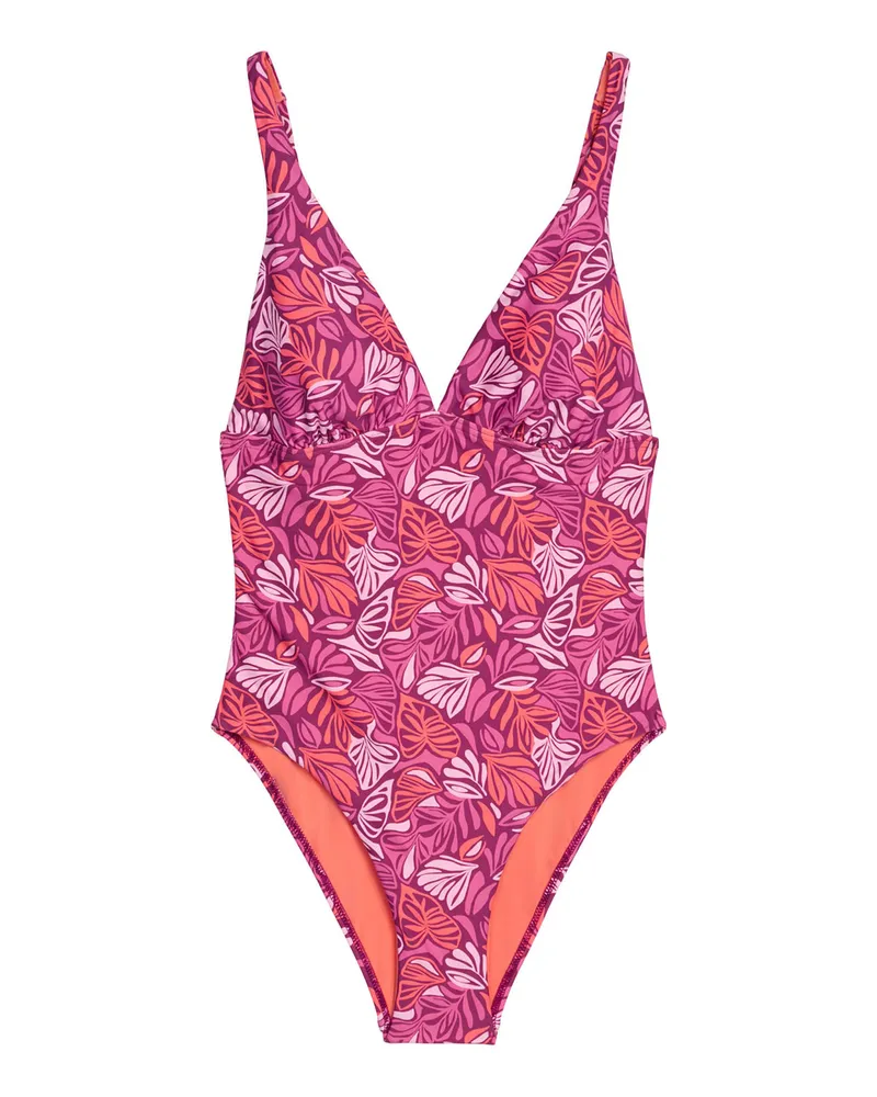 Marc O'Polo Damen-Einteiler "Abstract Leaf" Badeanzug - Lila Lila