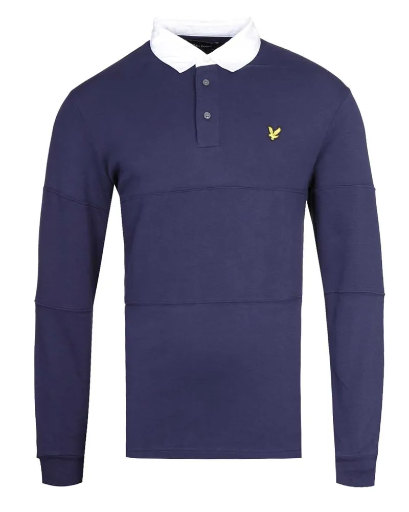 Lyle & Scott Langarm-Rugby-Poloshirt in Marineblau Marineblau