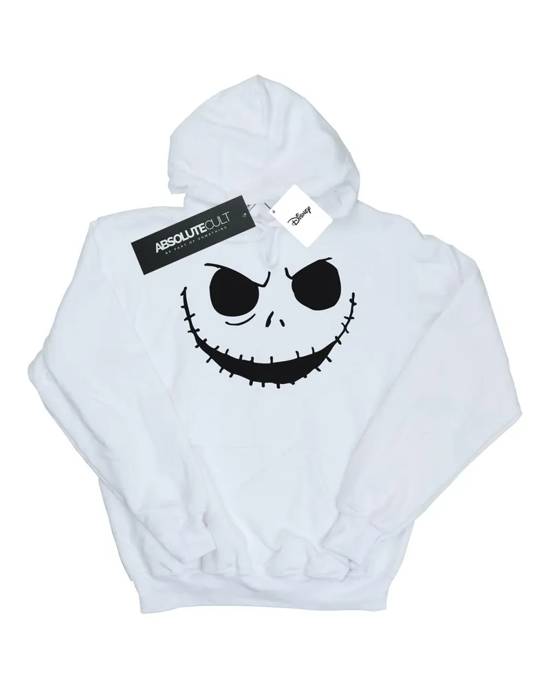 Disney Nightmare Before Christmas Jack's Face" Kapuzenpullover für Damen (Weiß Weiß