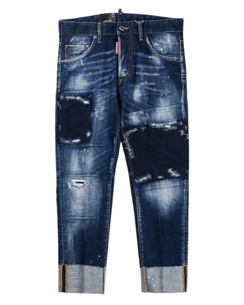 Dsquared2 Sailor Jean - Dunkelblaue Jeanshose Mit Patch Dunkelblau