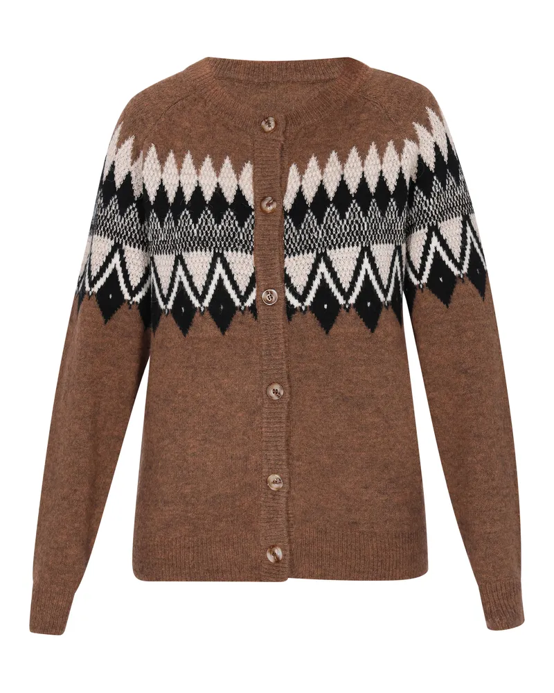 Usha Strickjacke Damen Kamel Mehrfarbig Camel