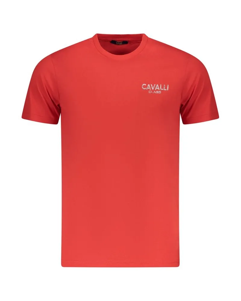Roberto Cavalli Klassisches T-Shirt mit kurzen Ärmeln Mohnrot