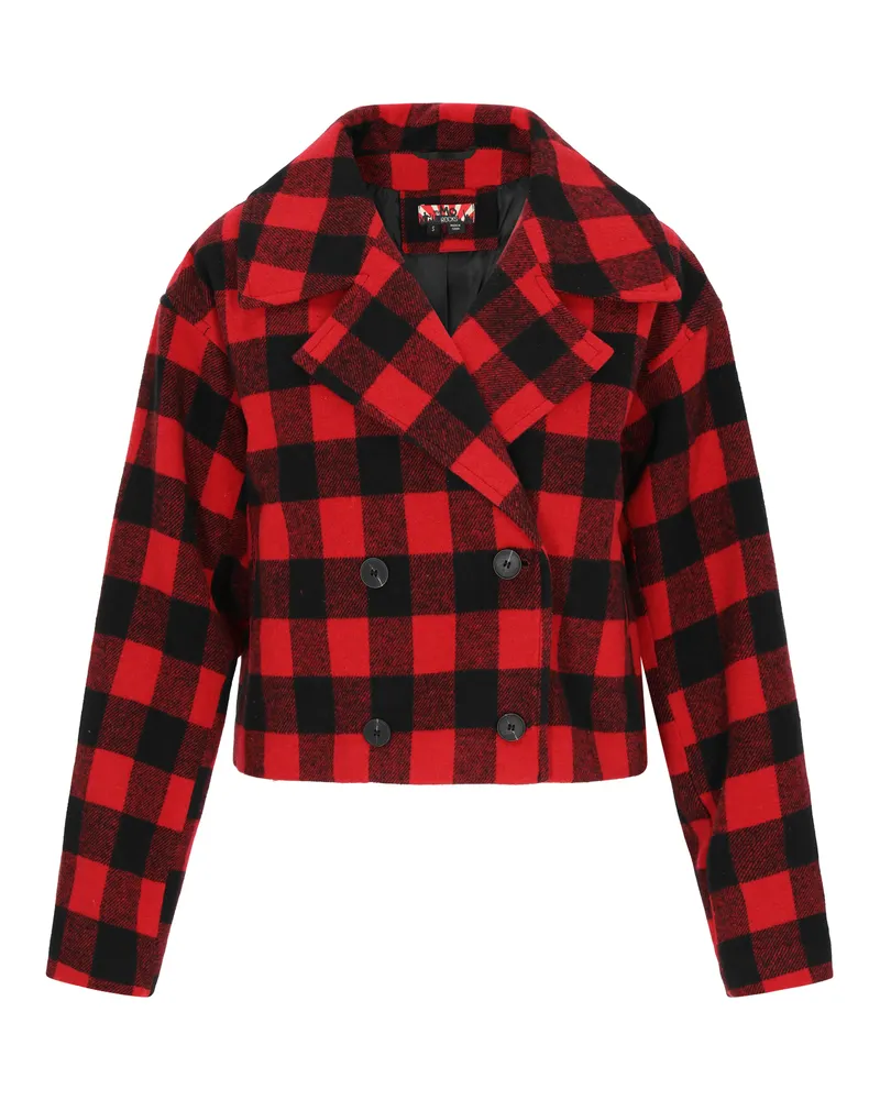 My Mo Jacke Frauen schwarz rot kariert Schwarz
