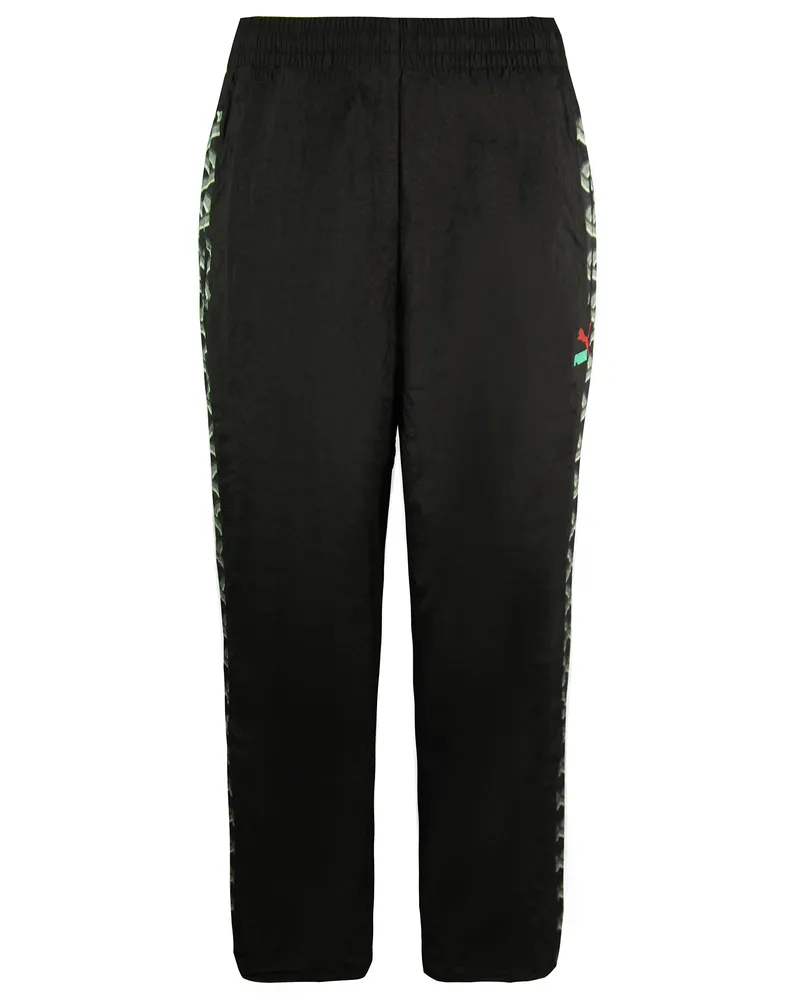 Puma Alife AOP überall über Druckstreckenhosen schwarze Nylon Herren Bottoms 568729 01 Schwarz