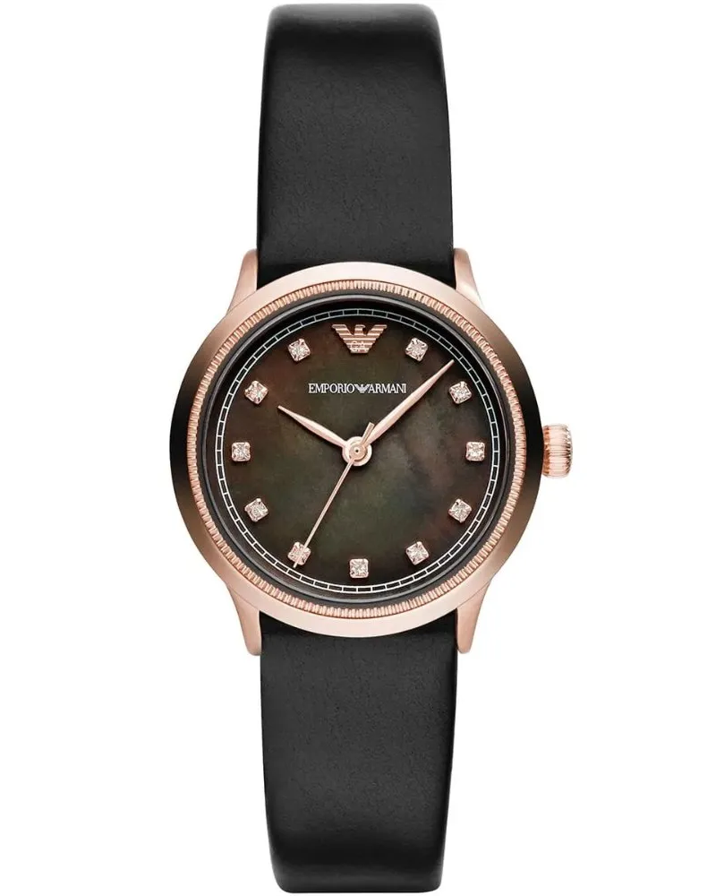 Emporio Armani AR1802 Perlmutt-Zifferblatt Damenuhr Schwarz