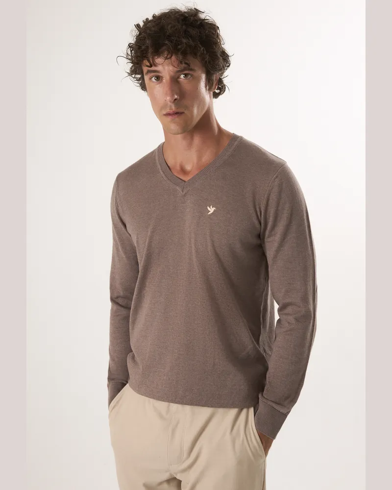 Felix Hardy Pullover Pullover Mit V-Ausschnitt Braun