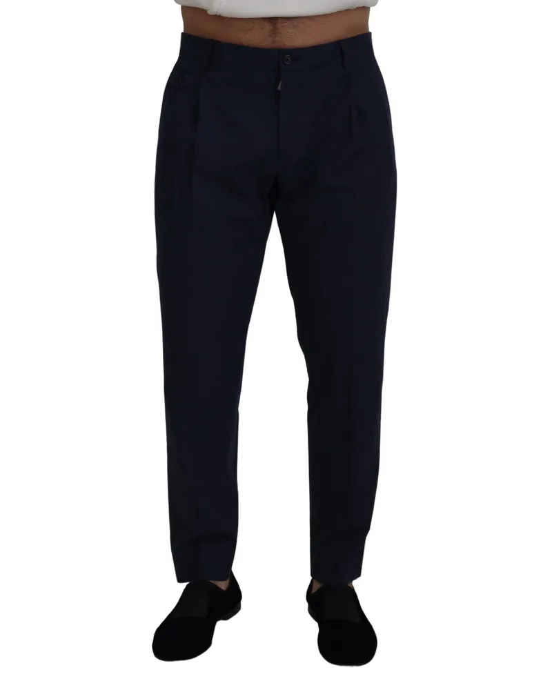 Dolce & Gabbana Klassisch geschnittene Bundfaltenhose Marineblau