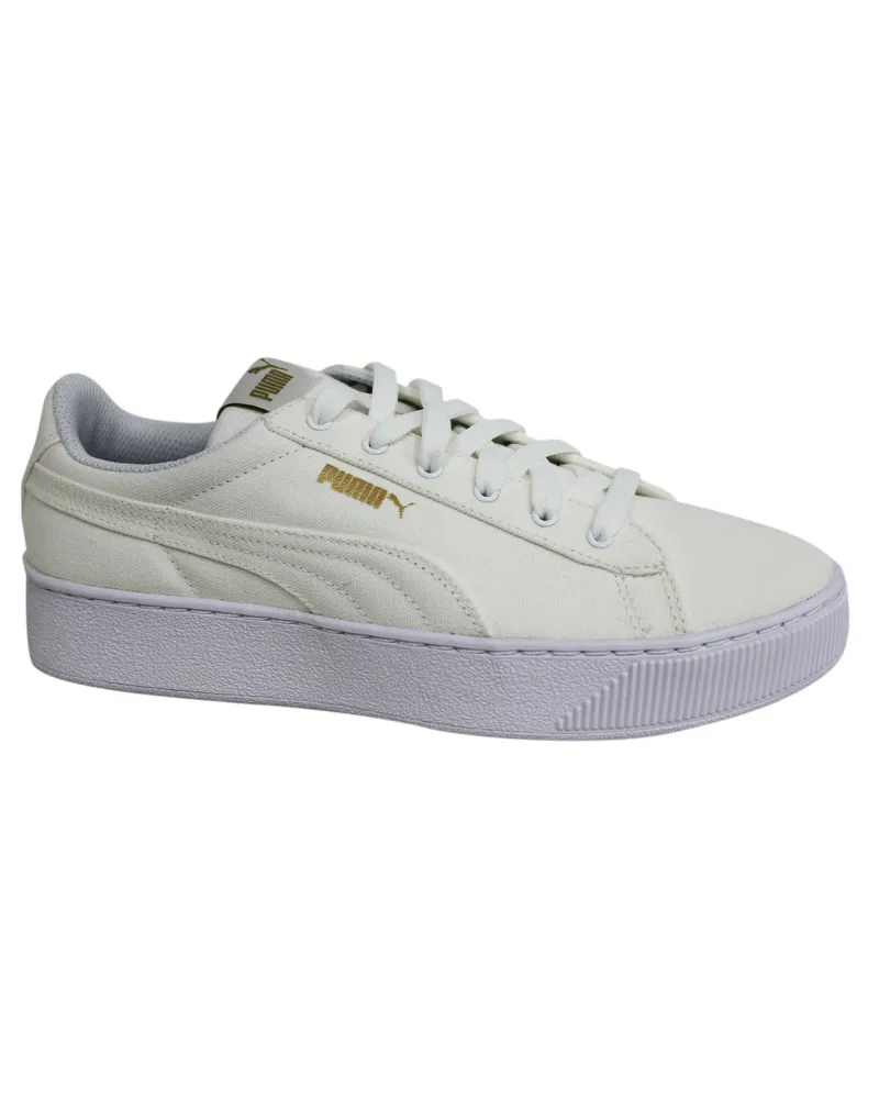 Puma Vikky Plattform CV Schnürung von weißen Damen Textil Trainern 365603 01 P3B Weiß