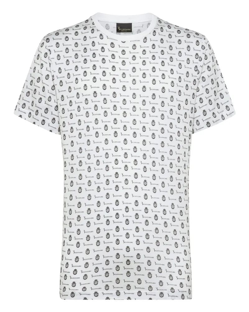 Billionaire T-Shirt mit Rundhalsausschnitt und Wappen - Weiß Weiß