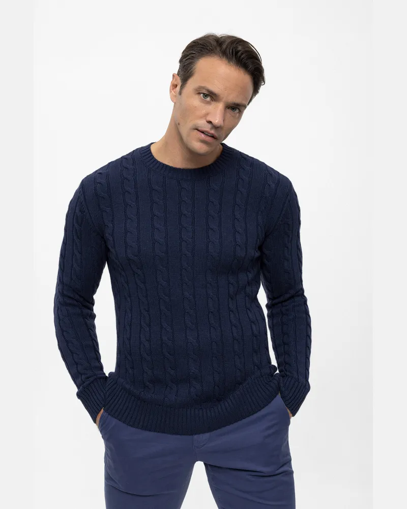 Felix Hardy Pullover Rundhalspullover Marineblau
