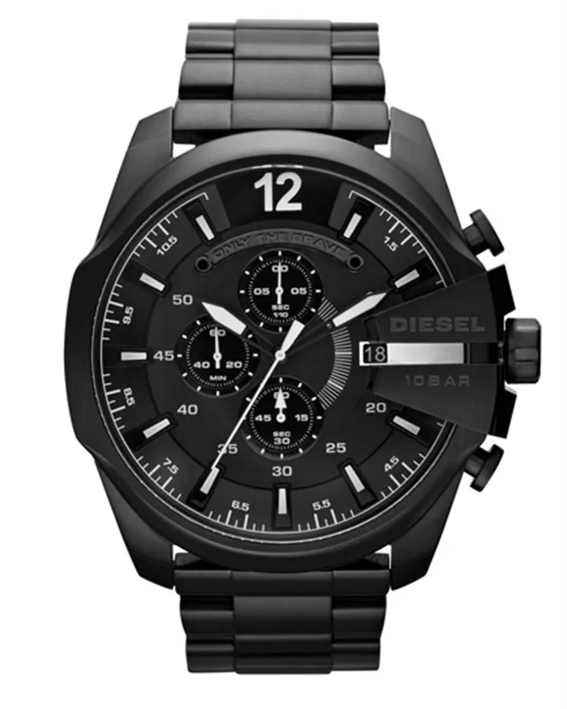 Diesel Mega Chief Schwarz Herren Armbanduhr DZ4283 Schwarz