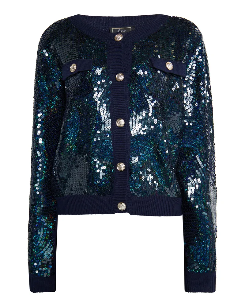 FAINA Paillettenoberteil für Damen - Marineblau Marineblau