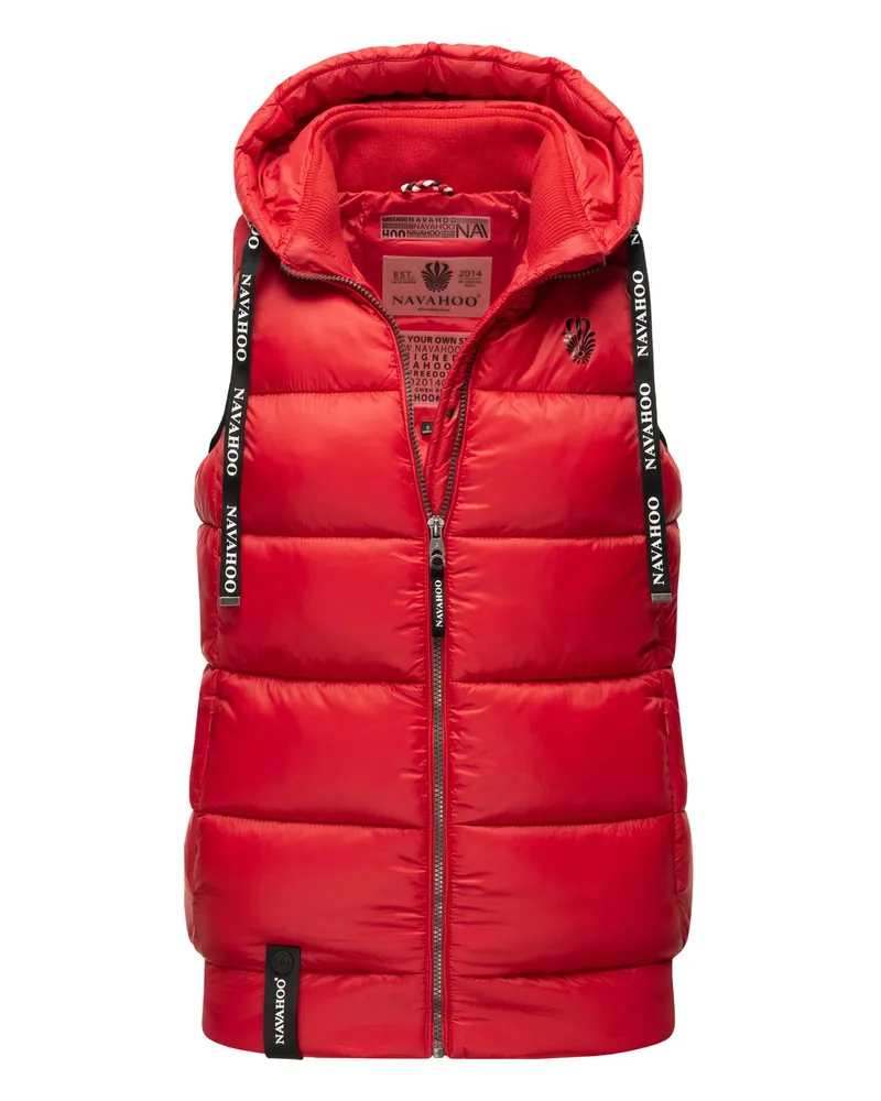 NAVAHOO Damen Steppweste Kassidy – Leicht & Modern mit Kapuze Rot