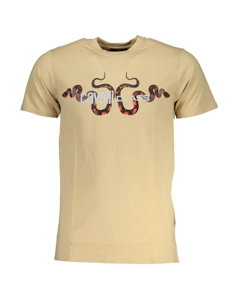 Roberto Cavalli Beiges Baumwoll-Herren-T-Shirt Beige