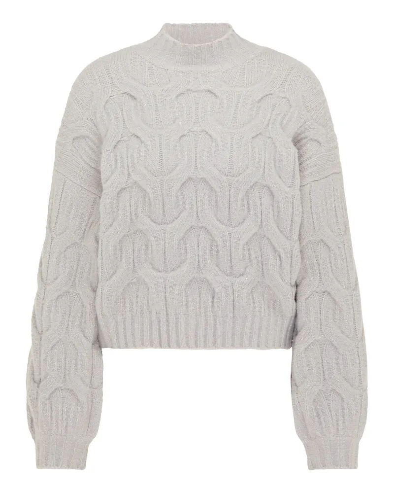 My Mo Strickpullover Damen hellgrau Grau