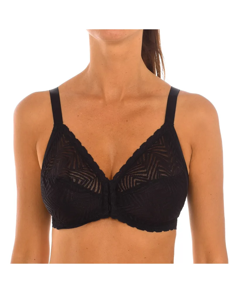Playtex Damen-BH ohne Bügel P08GB mit elastischen Seiten Schwarz