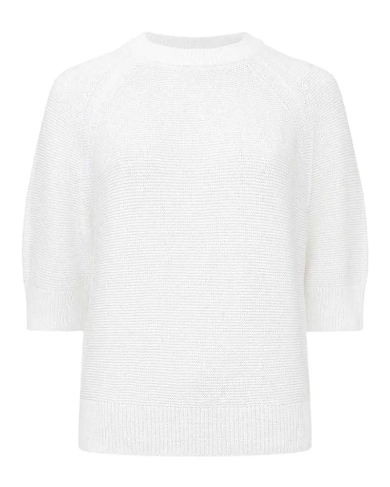 French Connection Pullover Top für Damen, leger, 3/4 Ärmel (Weiß Weiß