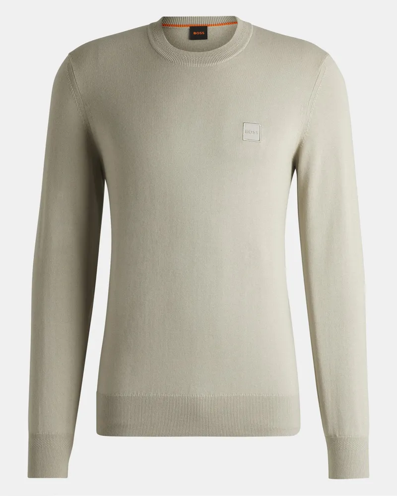 HUGO BOSS Kanovano Herren Rundhals-Pullover Beige