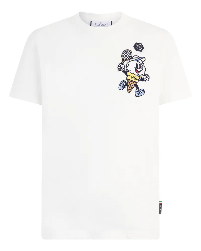 Philipp Plein Round Neck T-Shirt Gelato Monsters Creme