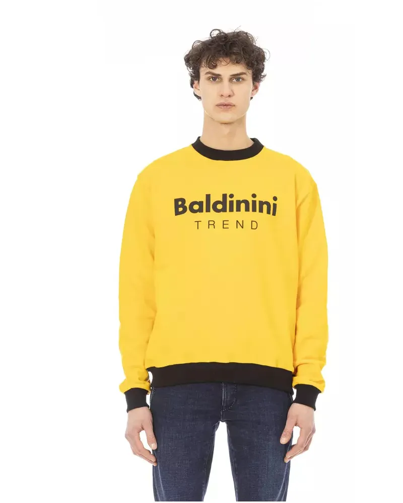 Baldinini Gelbes Rundhals-Sweatshirt Gold