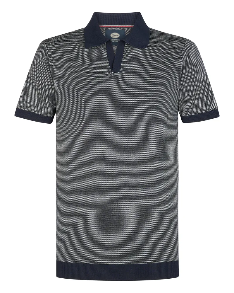 Petrol Industries Gestricktes Poloshirt Nopalito Herren Blau