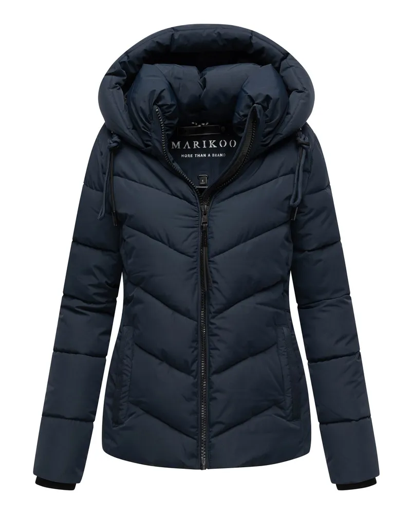 Marikoo Damen Winterjacke Sahnemausii XVI mit abnehmbarer Kapuze Blau