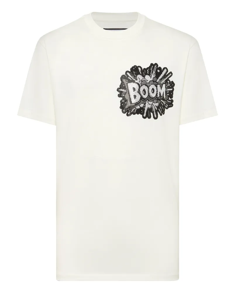 Philipp Plein T-Shirt Rundhalsausschnitt Ss Creme