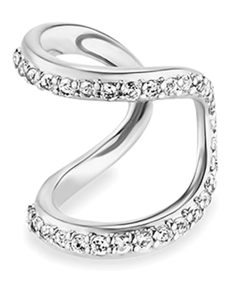 cai Ear Cuff aus 925er Silber, rhodiniert, mit weißem Topas - Silber Silber