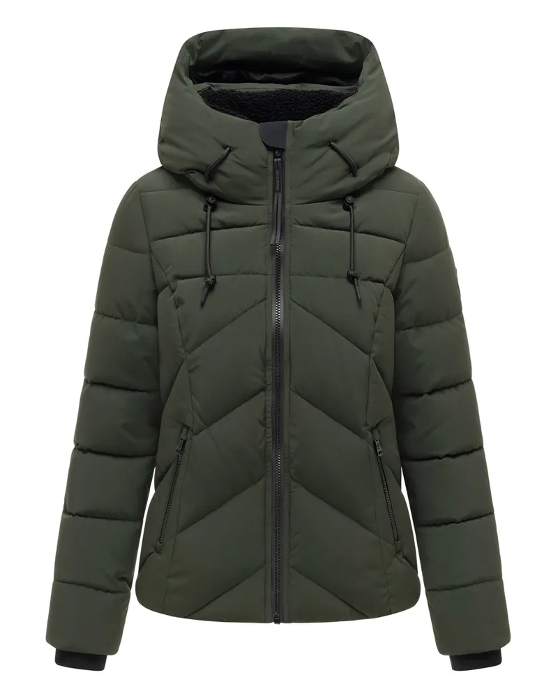 Marikoo Damen Winterjacke Naanda mit Teddyfutter Grün