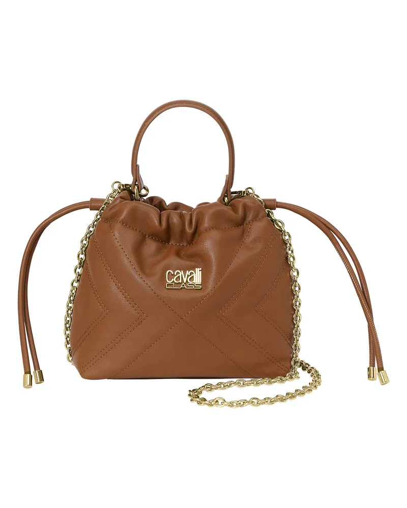 Roberto Cavalli Damen-Beuteltasche mit Kettenriemen CCHB0203 Braun
