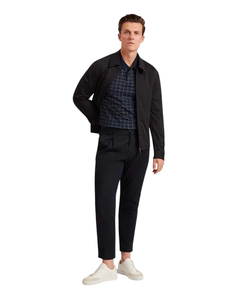 Ted Baker Poloshirt für Herren, Mit Kragen, Jacquard (Marine Marineblau
