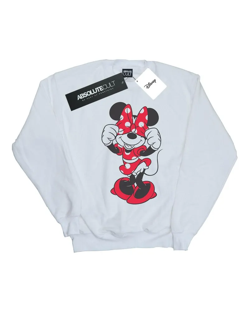 Disney Minnie Mouse Bow Eyes" Sweatshirt für Mädchen (Weiß Weiß