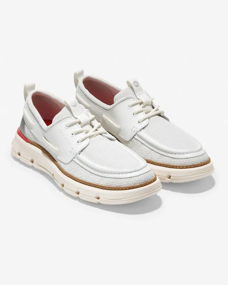 COLE HAAN 4.ZeroGrand Regatta Nylon Herren Blanc de Blanc Bootsschuhe Weiß