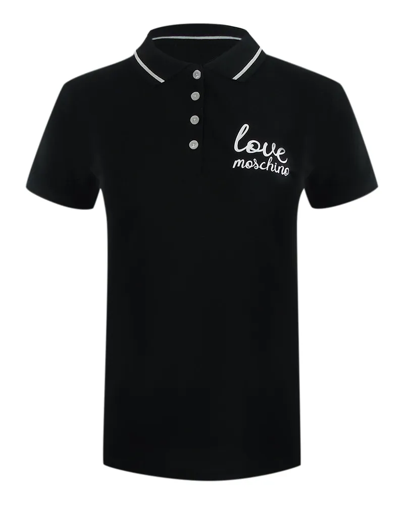 Moschino Schwarzes Poloshirt Mit -logo Schwarz
