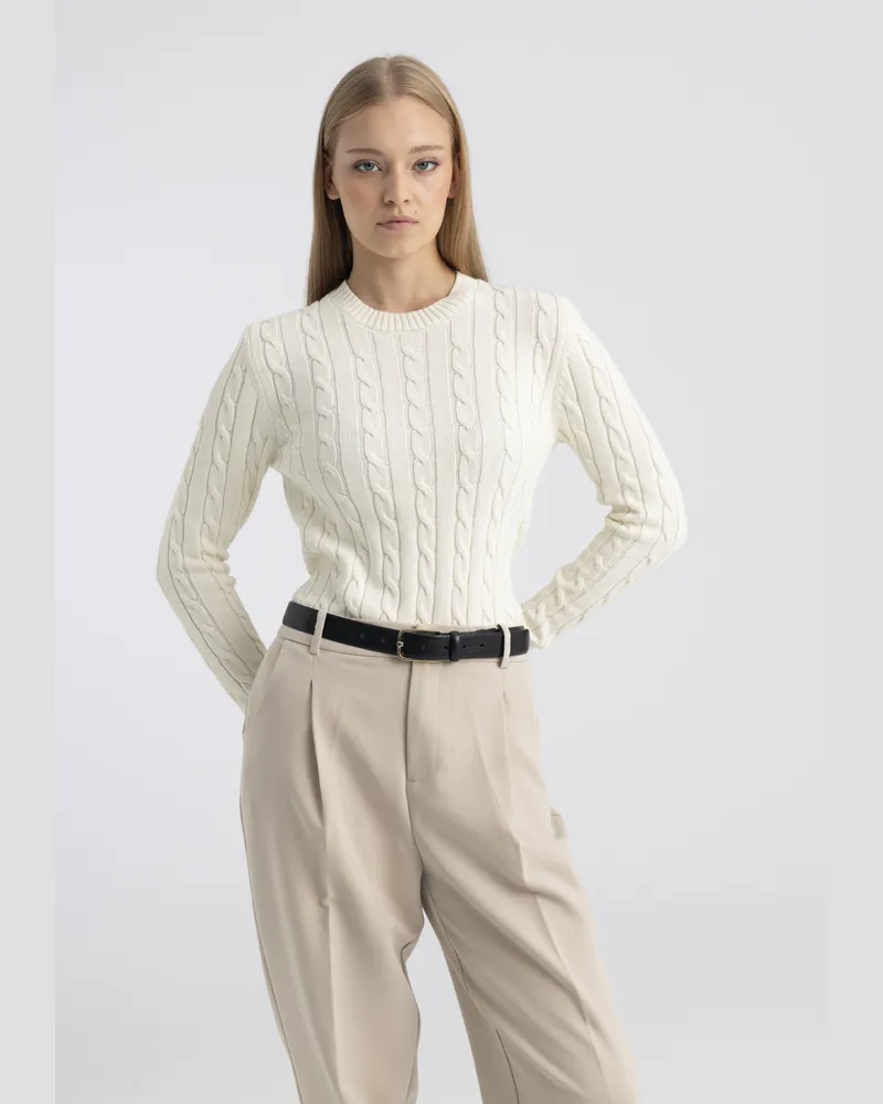 Felix Hardy Pullover Rundhalspullover Ecru