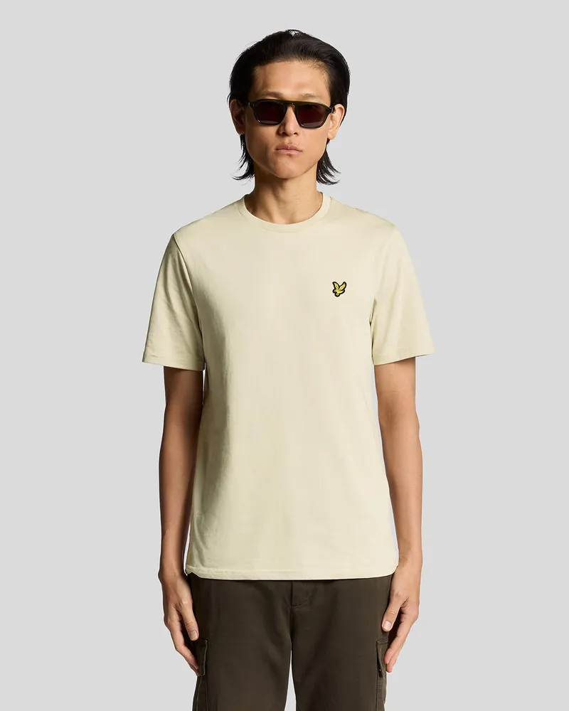 Lyle & Scott Baumwoll-T-Shirt mit Rundhalsausschnitt - Wollweiß Wollweiß