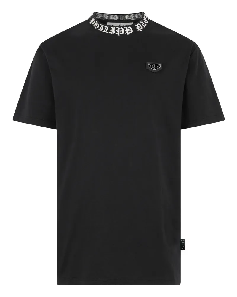 Philipp Plein Kurzarm-Rundhals-T-Shirt Schwarz