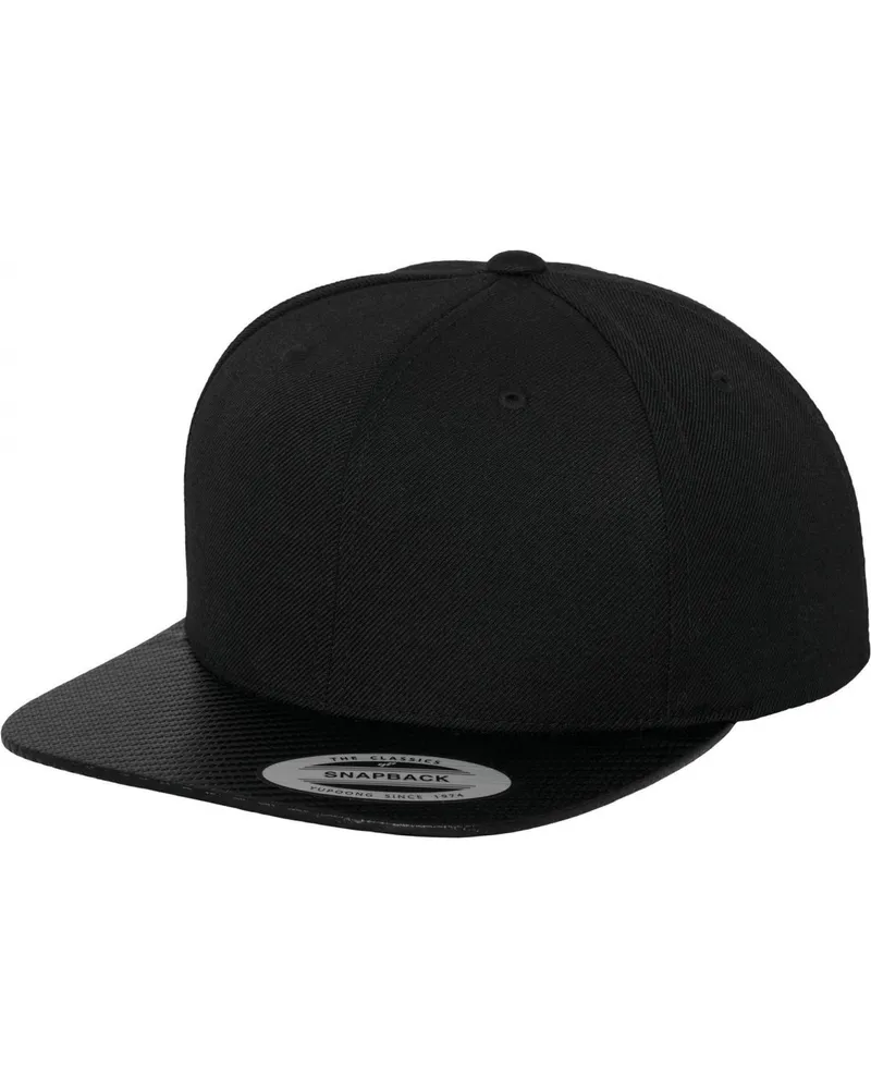 Flexfit Snapback Mütze Flacher Schirm (Schwarz/Kohlen-Schwarz Schwarz