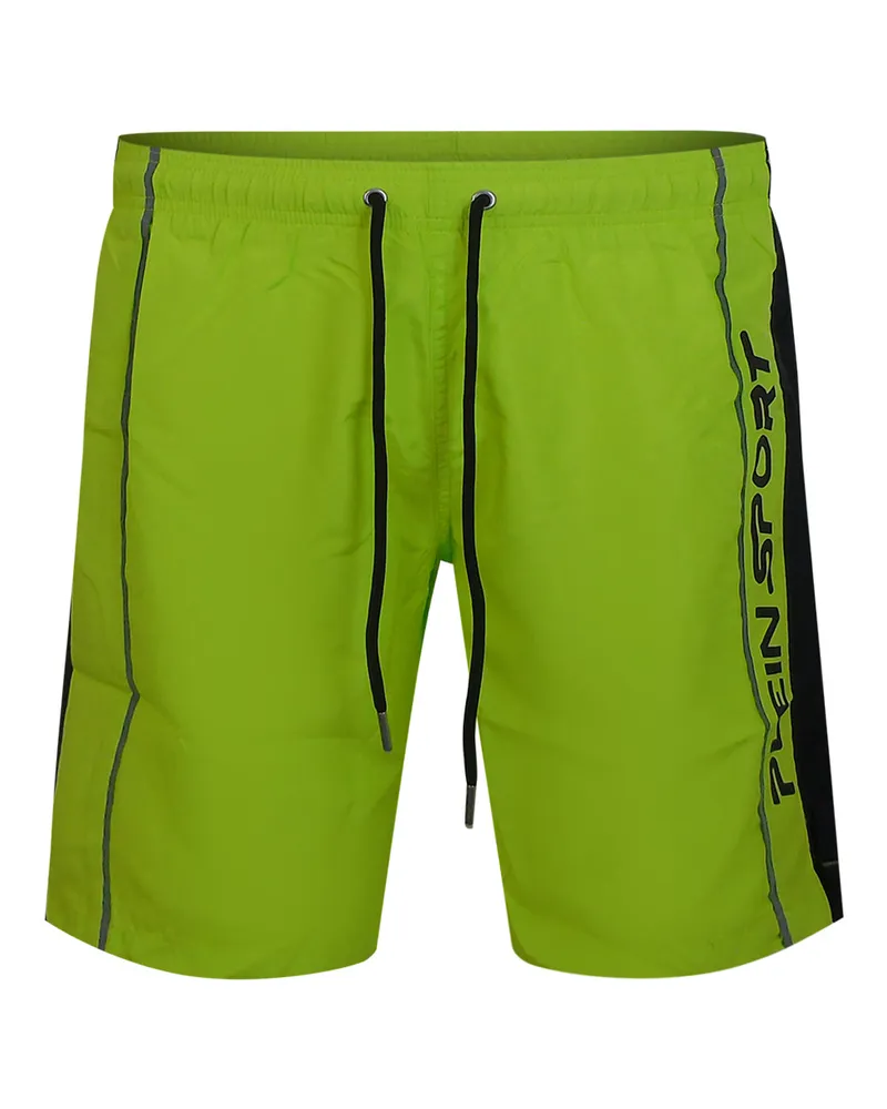 Philipp Plein Vertikale Logo Badehose in Hellgrün Hellgrün
