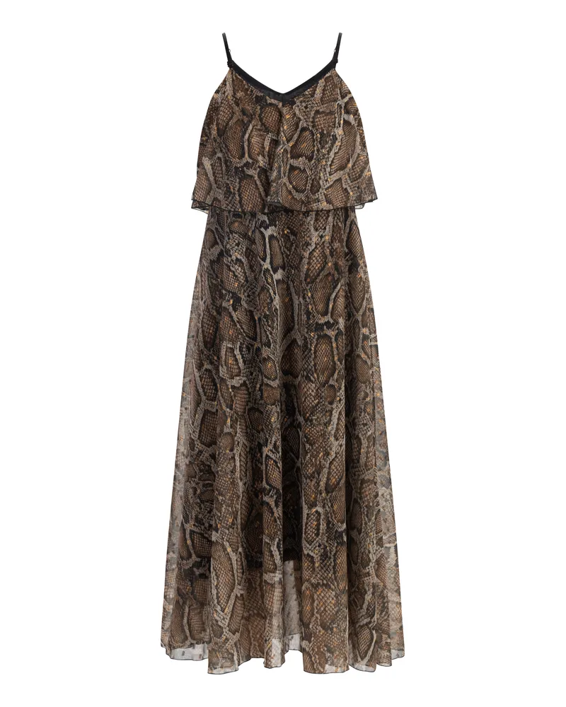 FAINA Maxikleid mit Schlangen-Print Damen beige schlange Braun