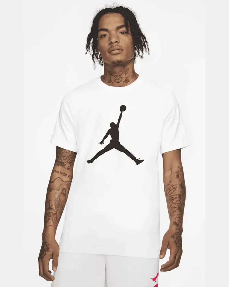 Nike Herren M J Jumpman SS Crew T Shirt in weiß Weiß