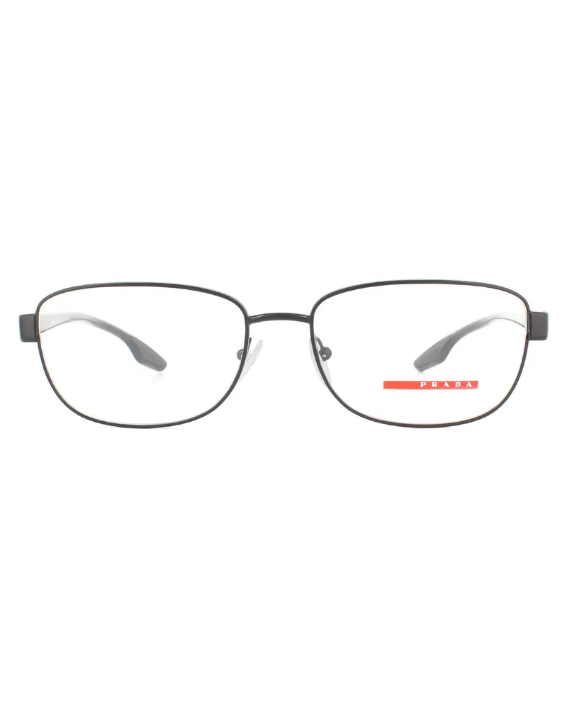 Prada Rechteckig Schwarz Gummi Herren Brille Rahmen Schwarz