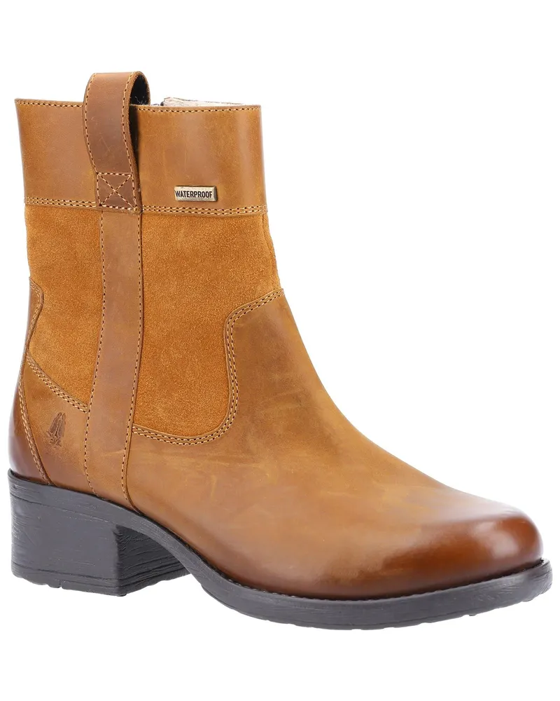 Hush Puppies Saskia Leder Damen Tan Stiefel Cognac