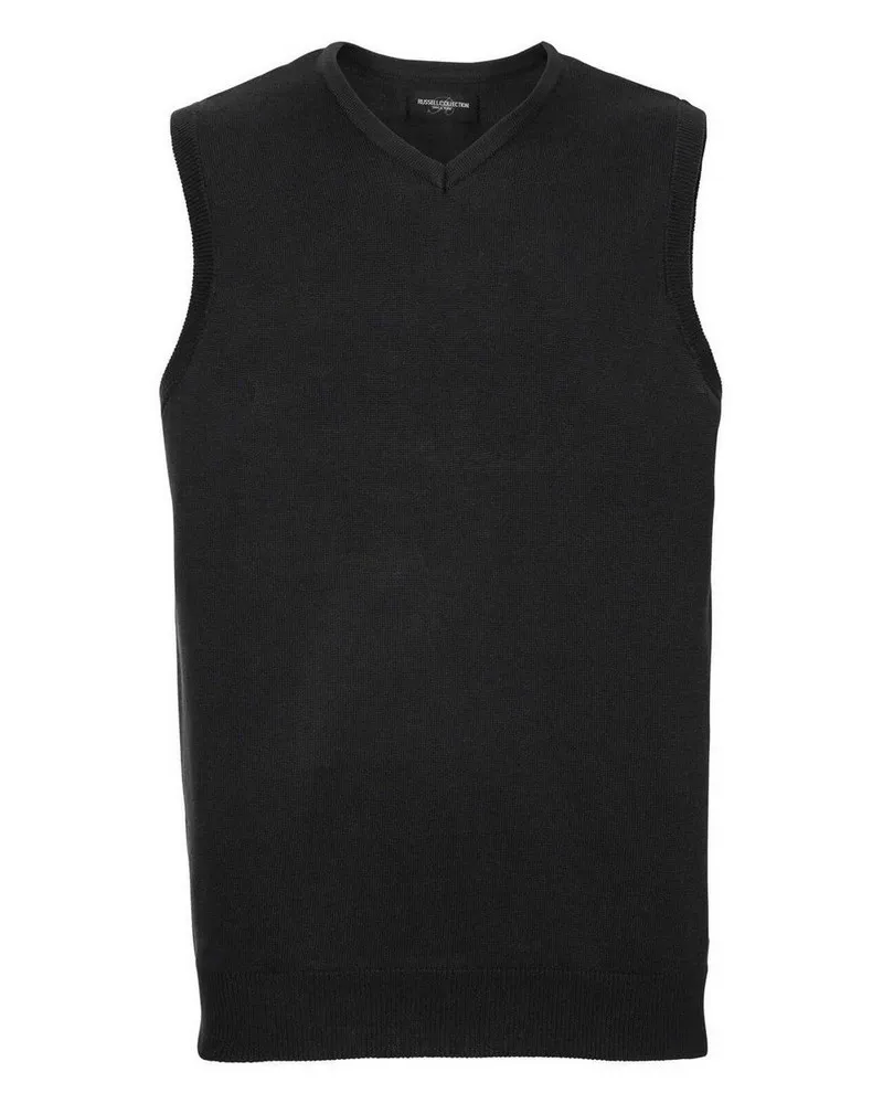 Russell Athletic Russell Collection Herren gestrickt V-Ausschnitt ärmelloses Sweatshirt (Charcoal Marl Anthrazit