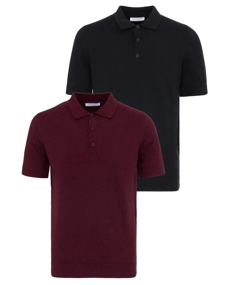 Felix Hardy Polo Shirt Kurzarm Polo Shirt Kurzarm 2Er-Pack Schwarz