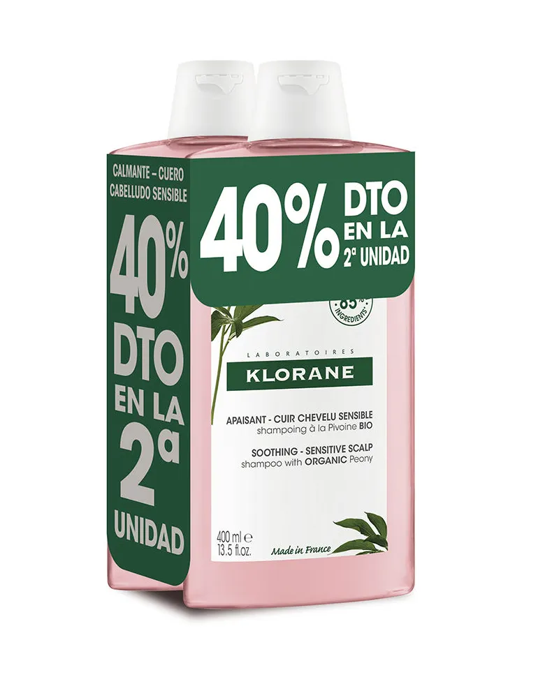 Klorane A La Peonía Bio Beruhigendes Shampoo-duo 2 X 400 ml 