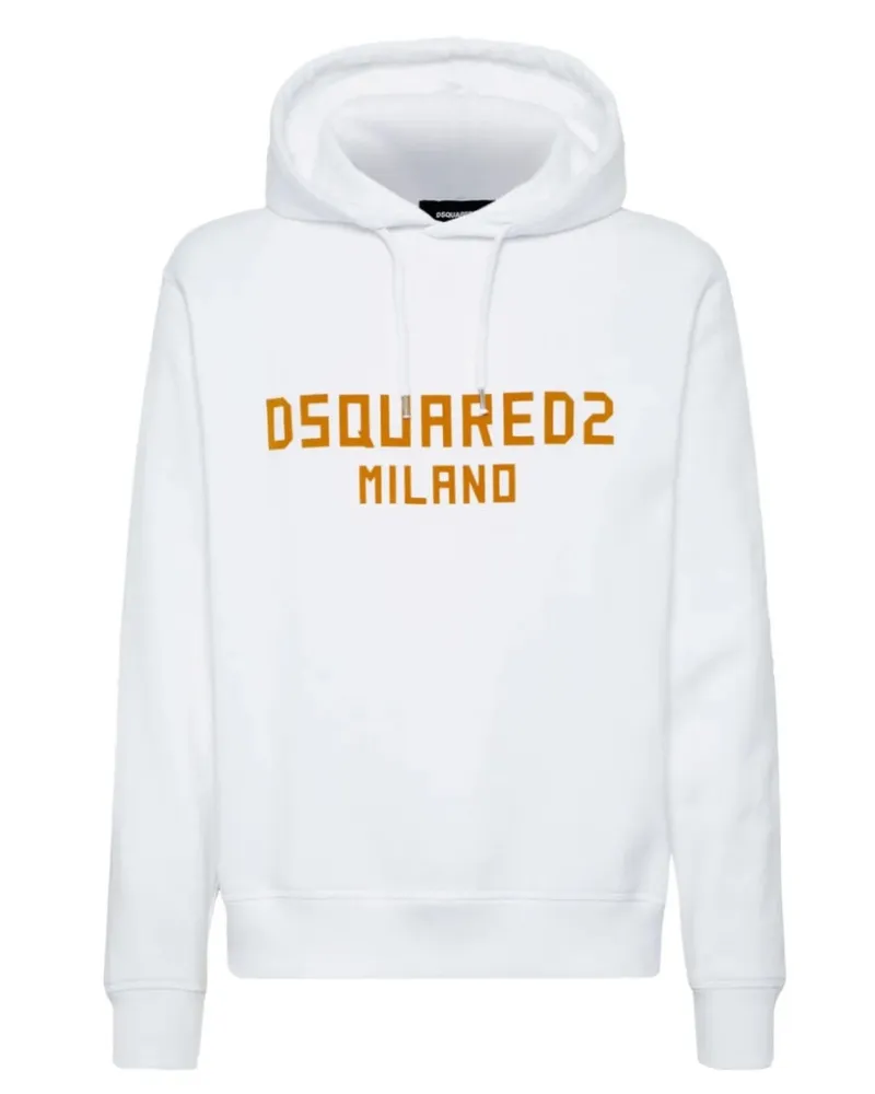 Dsquared2 Milano Logo Hoodie, cool fit - Weiß Weiß
