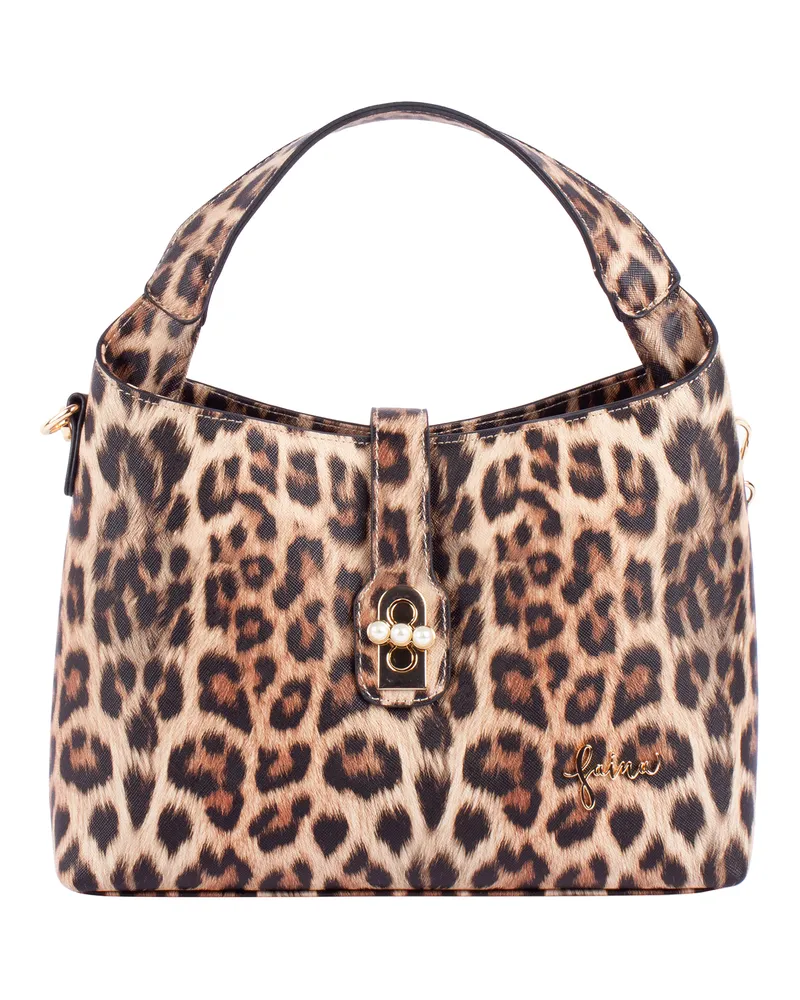 FAINA Handtasche Damen Löwe Animal-print