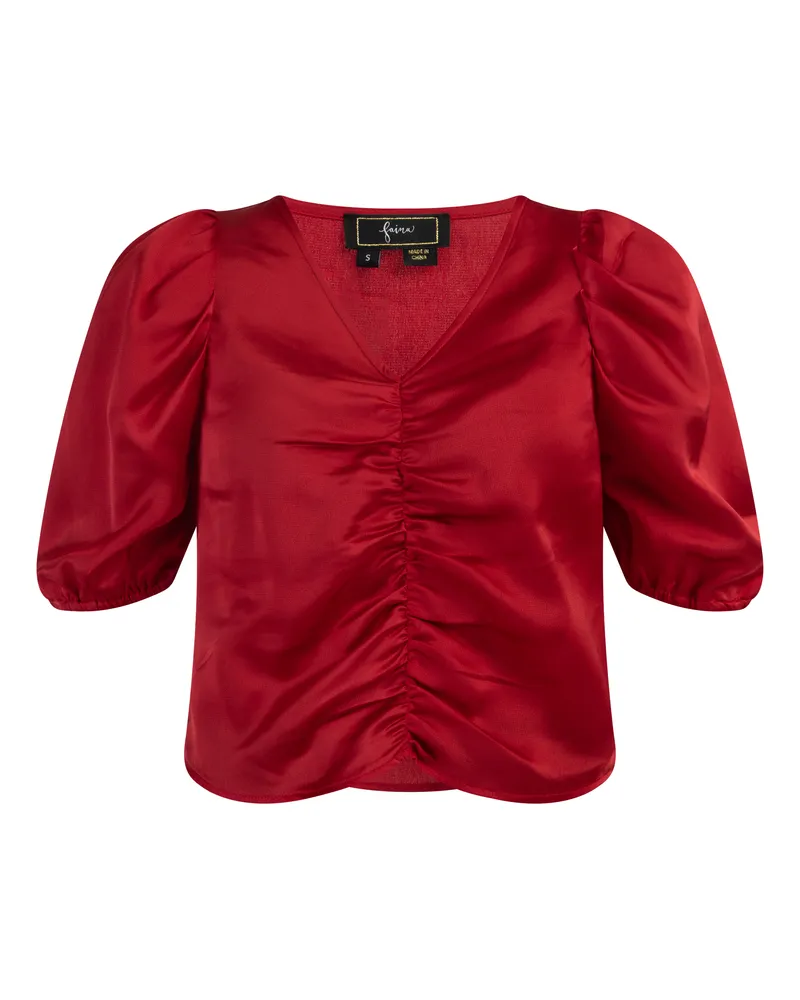 FAINA Drapiertes Top Damen verrotten Rot